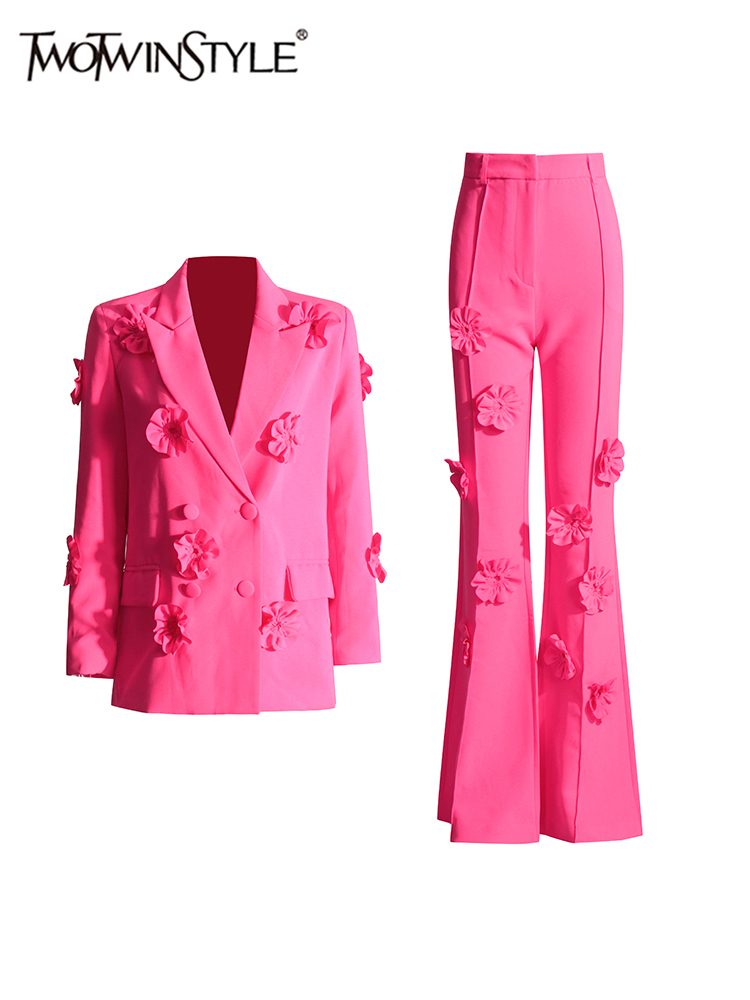 Women Formal Wear Trousers - Twotwinstyle ชุดสูทแขนยาวสำหรับผู้หญิง, ชุดเสื้อผ้าผ้าปะติดแบบผ่าหน้า
