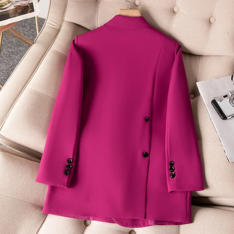Women Formal Wear Blazers - ผู้หญิงอย่างเป็นทางการ Blazers 2023 New Rose สีดำผู้หญิงสตรีแขนยาว