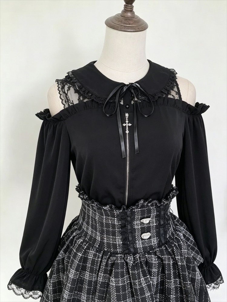 Women Formal Blouses For Evening Wear - เสื้อสตรีสไตล์ญี่ปุ่น คาวาอี้ โลลิต้า 2026 ฮาราจูกุ แต่งลูกไม้