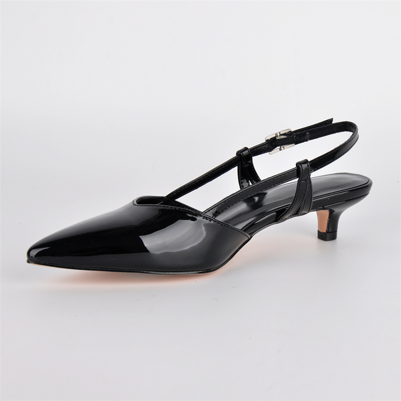 รองเท้าส้นเตี้ยแบบสวมเปิดส้น ป - Kitten Heel Women บทวิจารณ์และราคา