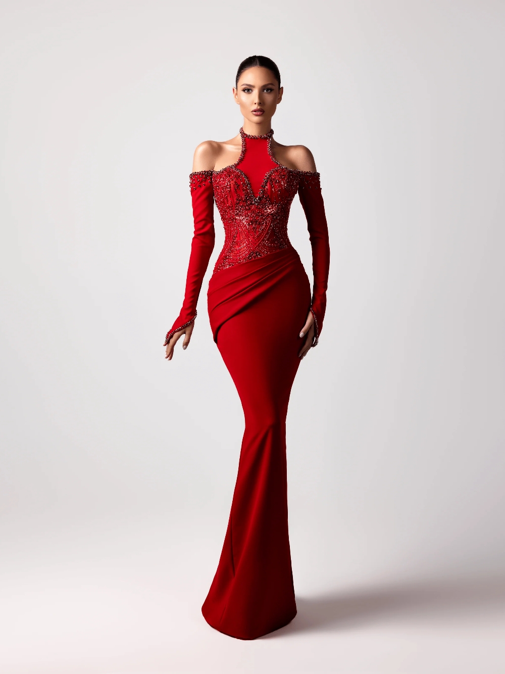 ชุดราตรีสีแดงแบบผูกคอสุดเซ็กซี - Formal Gala Wear Women บทวิจารณ์และราคา