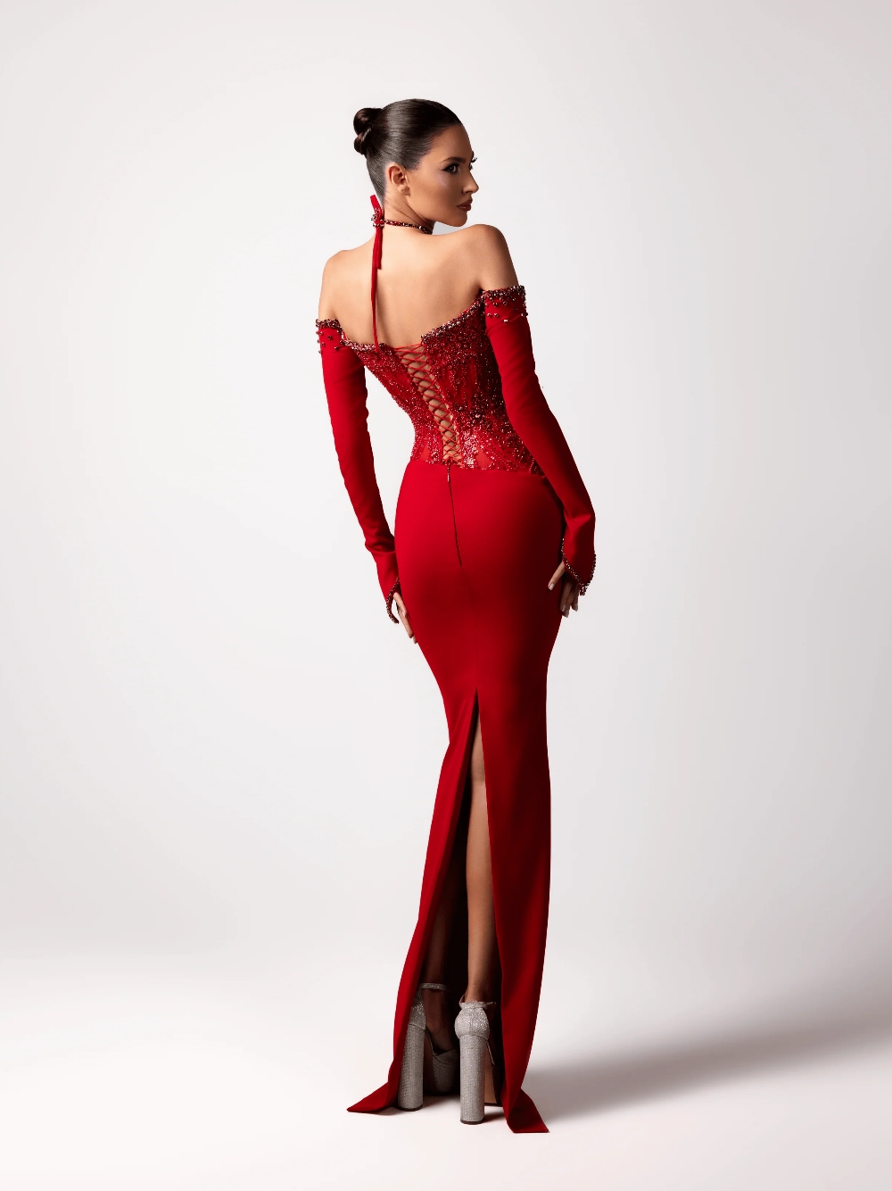 ชุดราตรีสีแดงแบบผูกคอสุดเซ็กซี - Formal Gala Wear Women บทวิจารณ์และราคา