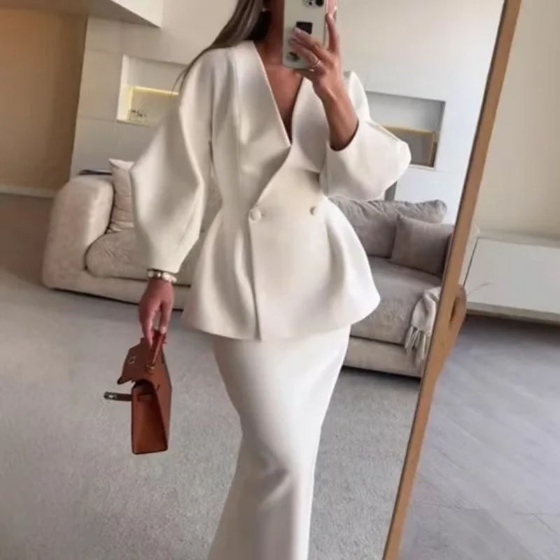 ชุดเซ็ต 2 ชิ้นสำหรับผู้หญิง ชุ - Women Formal Wear For Meeting บทวิจารณ์และราคา