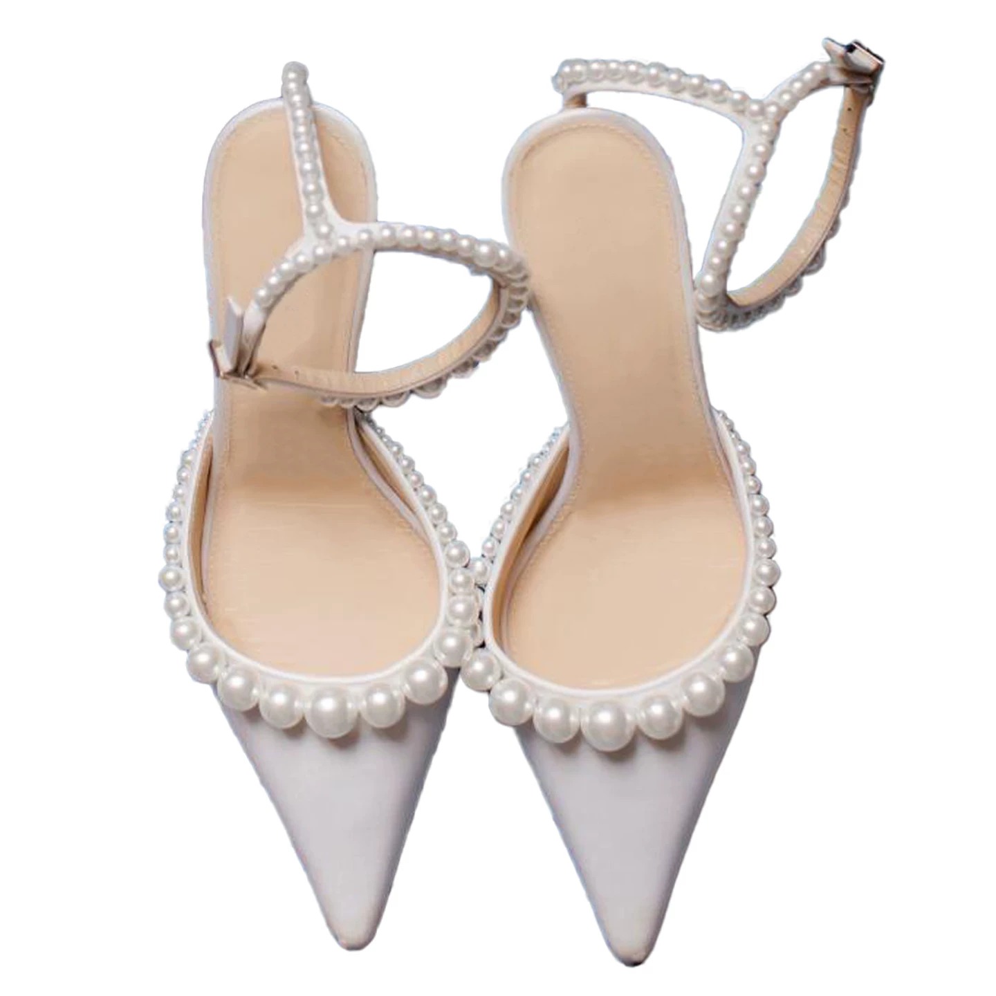 รองเท้าส้นเข็มหนังสีขาวสำหรับผ - Kitten Heel Women บทวิจารณ์และราคา
