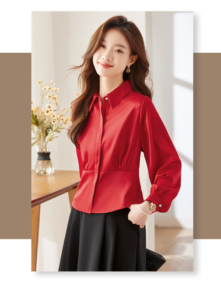 เสื้อแขนยาวผู้หญิงผ้าฝ้ายระบาย - Women Formal Blouses For Evening Wear บทวิจารณ์และราคา