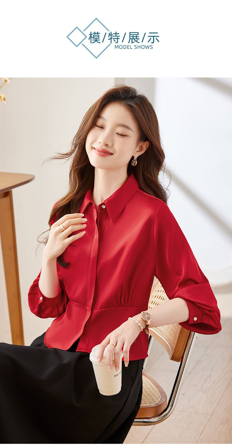 เสื้อแขนยาวผู้หญิงผ้าฝ้ายระบาย - Women Formal Blouses For Evening Wear บทวิจารณ์และราคา