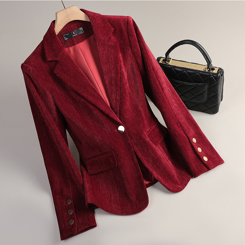 สีเหลืองทองกำมะหยี่เบลเซอร์ผู้ - Women Formal Wear Blazers บทวิจารณ์และราคา