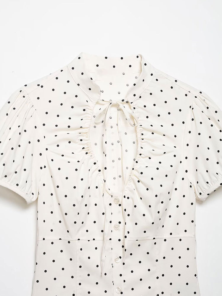 เสื้อเชิ้ตวินเทจสไตล์เรโทรสีขา - Women Formal Blouses For Evening Wear บทวิจารณ์และราคา