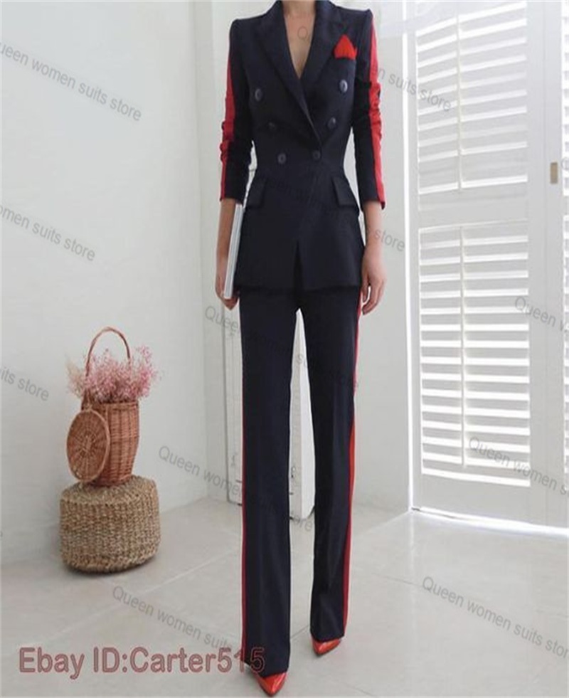 สีแดงสีดําฤดูใบไม้ร่วงผู้หญิงช - Women Formal Wear Trousers บทวิจารณ์และราคา