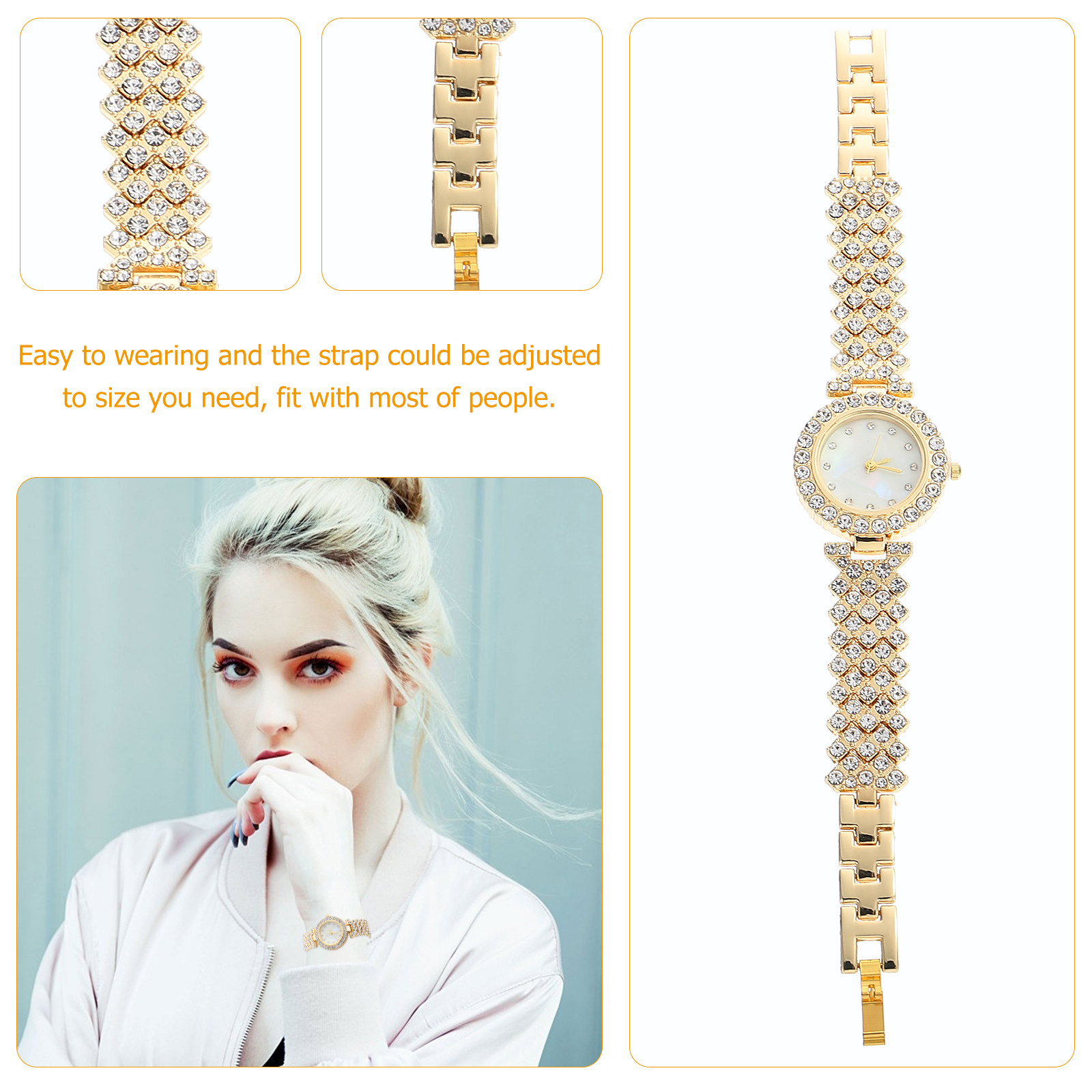 นาฬิกาข้อมือผู้หญิงประดับเพชรเ - Women Formal Wear For Meeting บทวิจารณ์และราคา