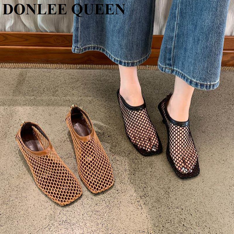 รองเท้าส้นเตี้ยแบบสวมเปิดส้นทร - Kitten Heel Women บทวิจารณ์และราคา