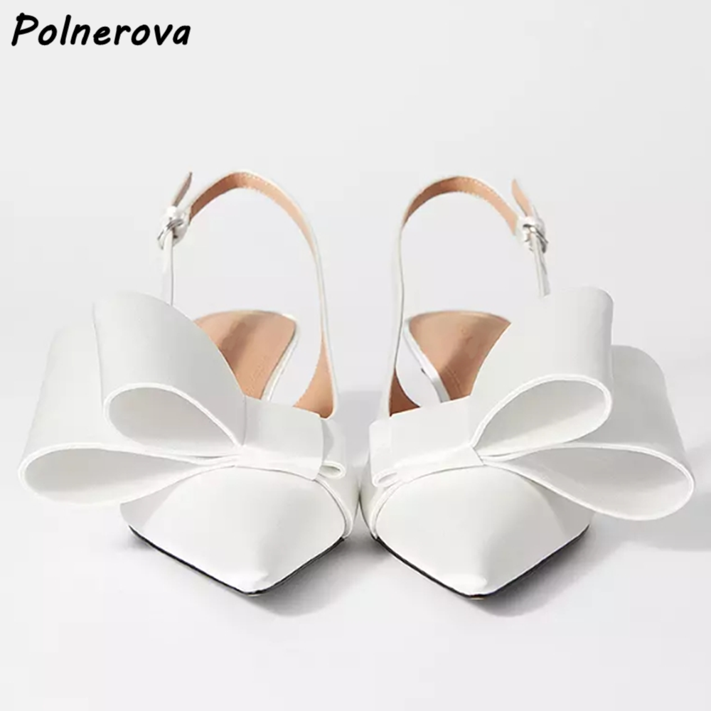 รองเท้าส้นเตี้ยแบบผูกโบว์สีขาว - Kitten Heel Women บทวิจารณ์และราคา
